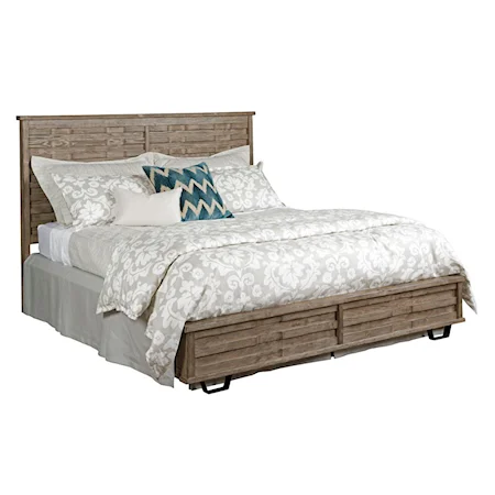 King Solid Spruce Panel Bed with Rustic and Industrial Influences